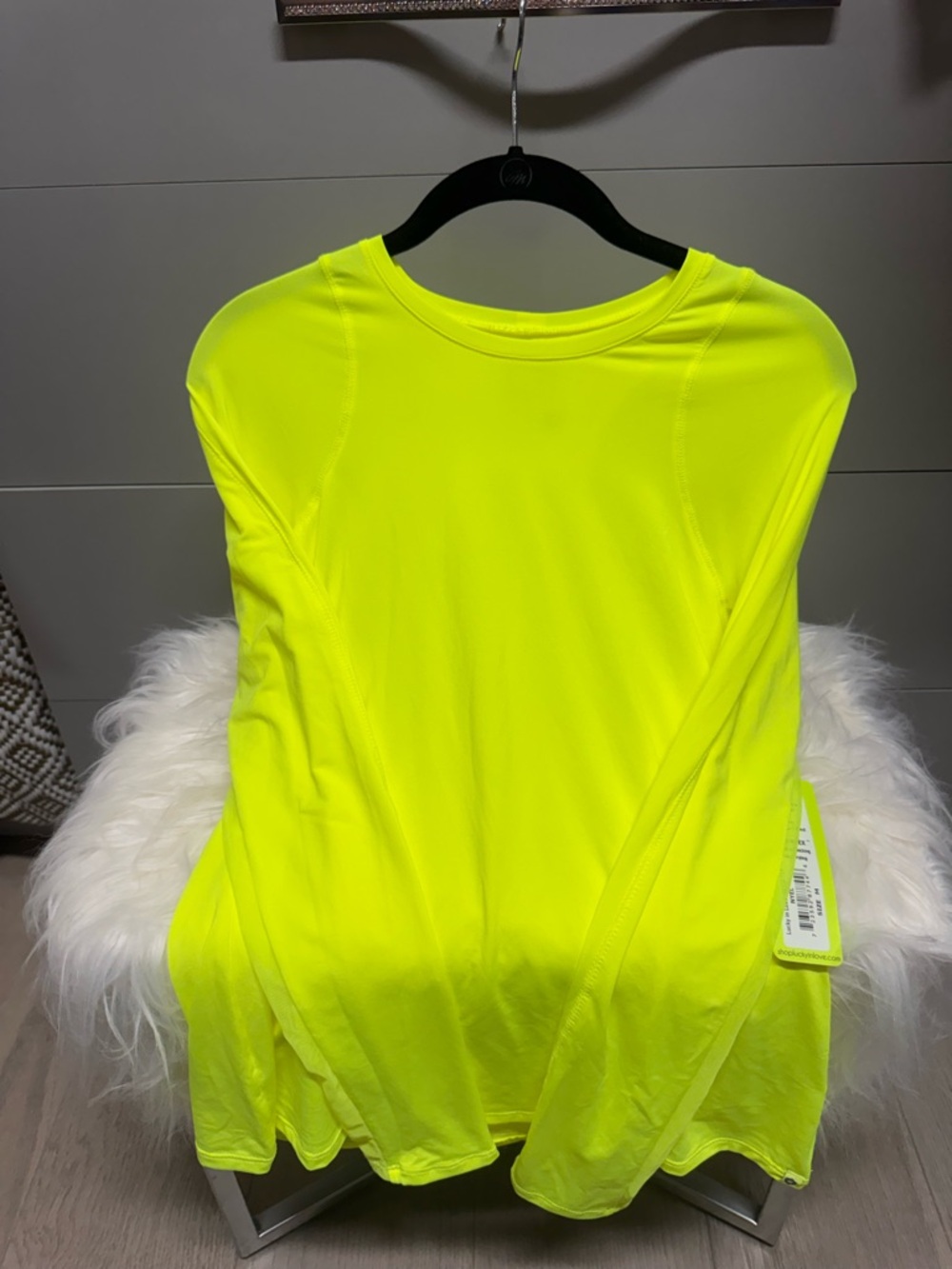NWT Lucky in Love Neon Yellow Long Sleeve Top